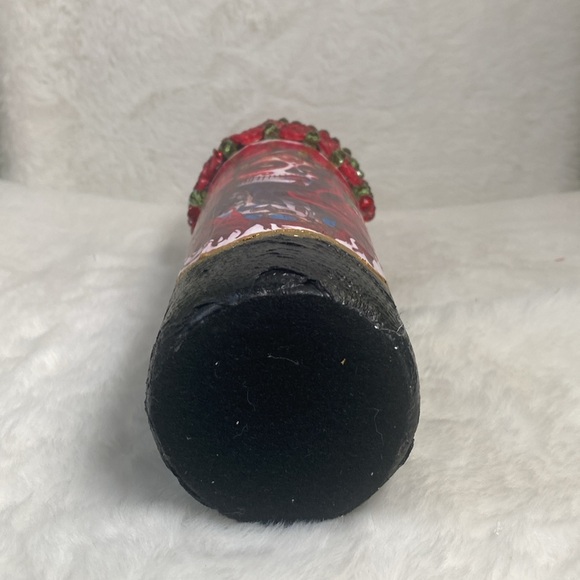 Hand Painted-Decoupaged Sugar Skull-Dia De Los Muertos-Day of the Dead Bottle - Picture 13 of 14